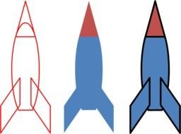 rocket drawing steps