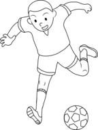 Drawing of the soccer player