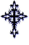 black cross with thorns