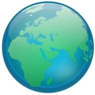 painted blue living planet on a white background
