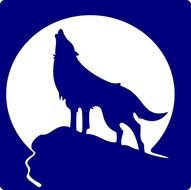 Blue Wolf Silhouette To The Moon Hipng 600&amp;215597