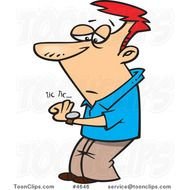 Cartoon Guy Watching His Watch Tick 4646 By Ron Leishman
