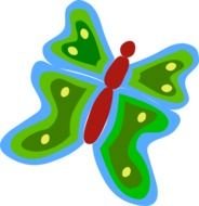 green butterfly as a graphic image