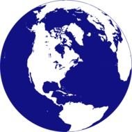 blue globe as a picture for clipart