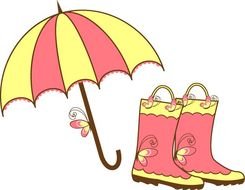 Clip Art Of An Umbrella And Boots Endless Umbrellas Pinterest