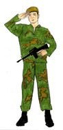 drawing of a soldier with a gun