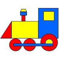 Clipart of train made of colorful shapes