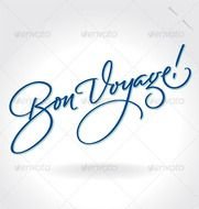 Bon Voyage Hand Lettering Vector Travel Conceptual