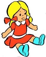 Clip art of doll sitting