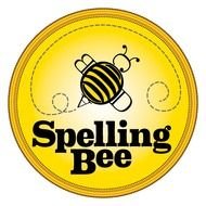 yellow circle with the inscription and a bee