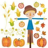 Fall Autumn Pumpkin Scarecrow Set Personal And Com