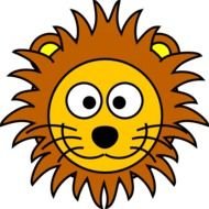 Image Of A Lion Cartoon Roaring Funny Head