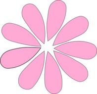 painted pink petals on a white background