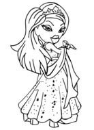 coloring page with a princess