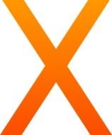 orange cross on a white background