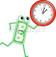 Dollar Clock Cartoon Illustration &ndash; Prawny Cartoons