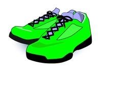 Bright Green Tennis Shoes Vector Online