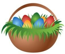 Clipart of the Easter eggs in a basket