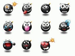 collage of black emoticons