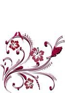 flower and Butterfly Border drawing