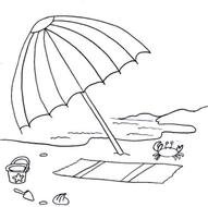 beach umbrella Coloring Pages drawing