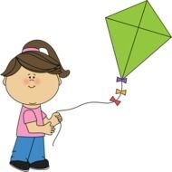 girl with a kite as a graphic image