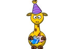 Clip art of birthday giraffe