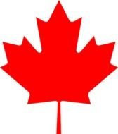 Flag Red Sign Outline Symbol Canada Leaf Cartoon Public