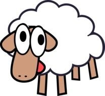 drawing of a white sheep on a white background