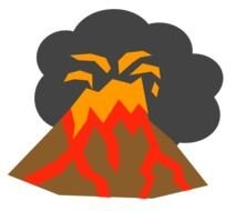 eruption of volcano, drawing