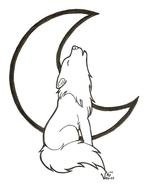 Clipart of wolf and moon