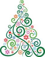 painted green decorative tree with decorations