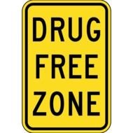 Clipart of drug free zone sign