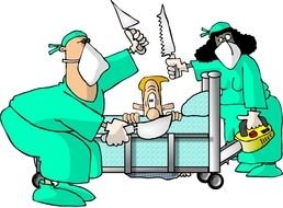 funny surgery as a graphic illustration