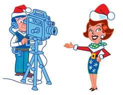 Christmas TV clipart