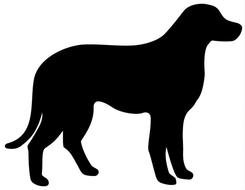 Clip art of black dog silhouette