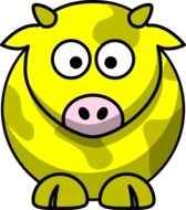 Yellow Cow 2 At Clkercom Vector Online Royalty