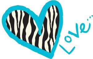 heart with black and white stripes