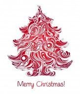 clipart of the red merry christmas card