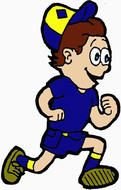 Running colorful boy clipart