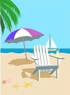 tropical beach as a graphic illustration
