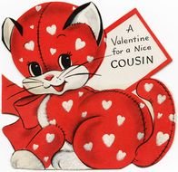 Valentine card with a cute cat