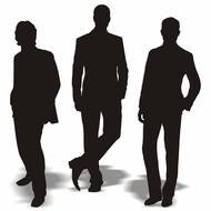 three Man Silhouette drawing