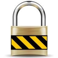 Secure Padlock Gold drawing