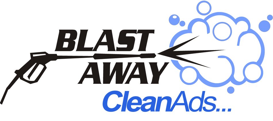 inscription 'Blast Away Clean Ads' as an advertisement