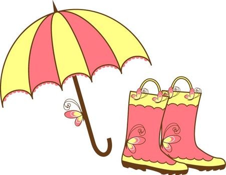 Clip Art Of An Umbrella And Boots Endless Umbrellas Pinterest