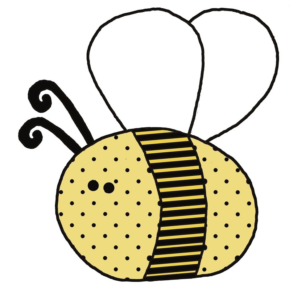 patchwork bee on a white background