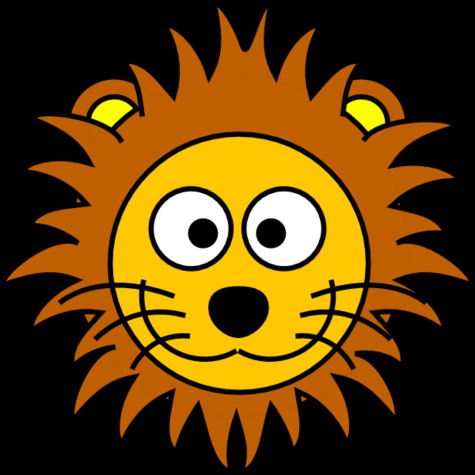 Image Of A Lion Cartoon Roaring Funny Head