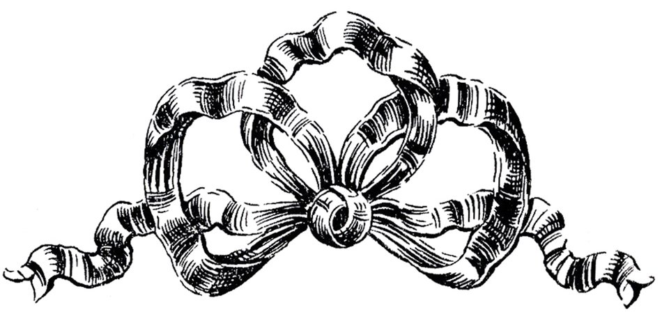 Black and white drawing of the ribbon clipart