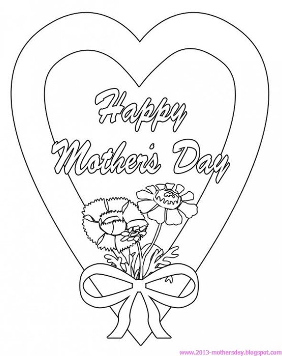 Happy Mothers Day Coloring Pages For Kids